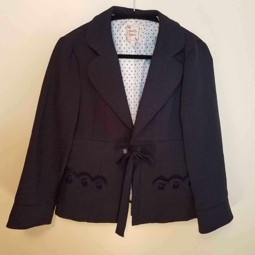 Nanette Lepore Navy Blazer with Bow